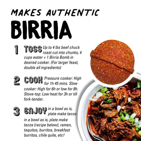 EZ BOMBS Birria Bombs 2 Bomb Pack - Seasoning Spice Bomb Flavor for Authentic Mexican Dishes - Traditional