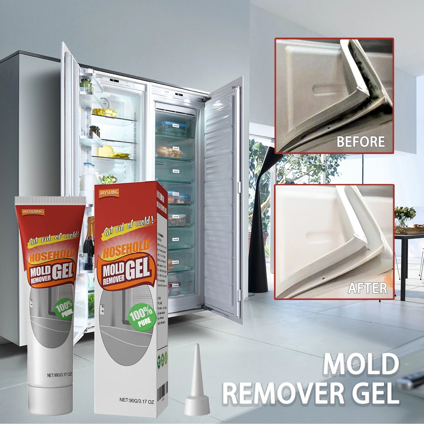 1/2/3/5/10PCS Household Mold Remover Gel Effectively Removes Scale Mildew & Stubborn Stains Eliminates Damp Odor Prevents Fungi