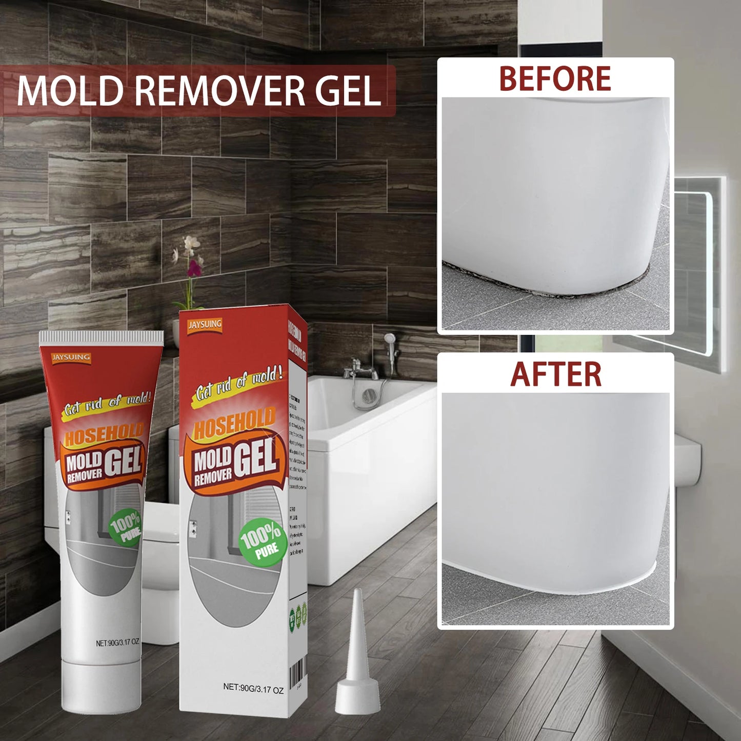 1/2/3/5/10PCS Household Mold Remover Gel Effectively Removes Scale Mildew & Stubborn Stains Eliminates Damp Odor Prevents Fungi