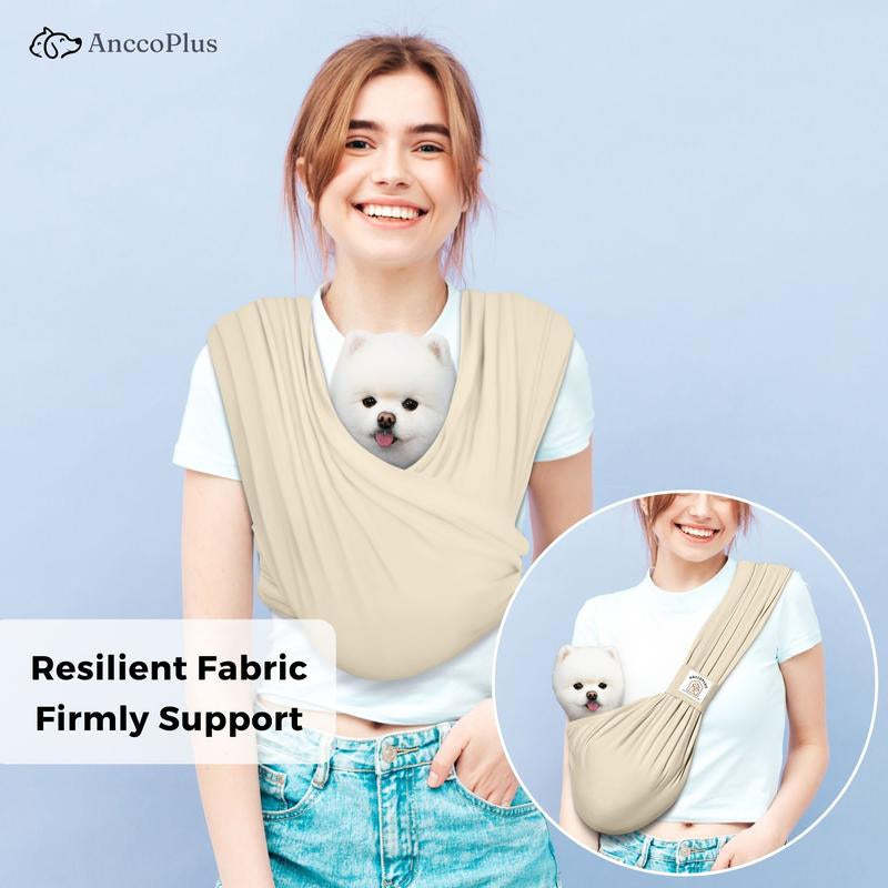 Anccoplus Convertible Dog Carrier Sling for Small Dogs and Cats, Reduces Back Stress, Premium Cotton, Stylish Design, Hands-Free, Easy to Wear