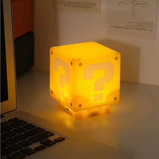 LED Question Mark Brick Night Light with Music, USB Charging Desk Lamp - Ideal for Birthdays and Christmas Gifts