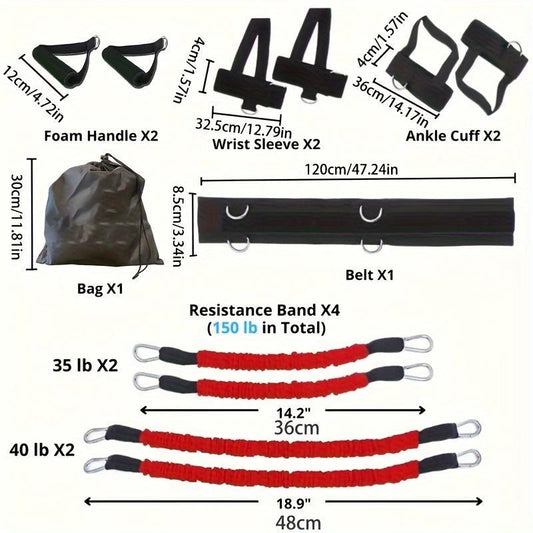 Resistance Boxing Training Set, 12Pcs/Set Mma Boxing Resistance Training Strap, Boxing Strength Training Equipment, Leg and Arm Training, Full Body Exercise, Home Gym Kit