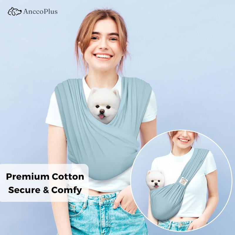 Anccoplus Convertible Dog Carrier Sling for Small Dogs and Cats, Reduces Back Stress, Premium Cotton, Stylish Design, Hands-Free, Easy to Wear