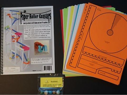 Paper Roller Coaster Kit - Multi-Color Design with Loops, Funnels, and Curves for Creative Play