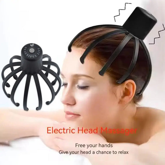 Electric Octopus Claw Scalp Massager - Rechargeable Therapeutic Stress Relief and Stimulation Device